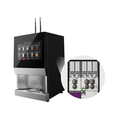 Máquina de venda automática de chá e café de vidro temperado para restaurante