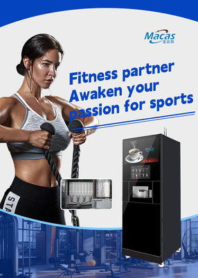 comprar GYM fornece máquinas de venda de batidos de proteína com tela de publicidade de 27 polegadas fabricação em linha