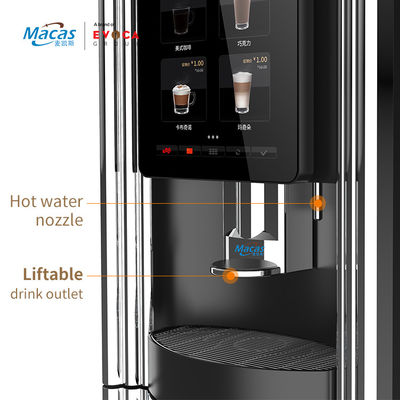 Máquina de venda de café de grão fresco para taça com controle de temperatura e tela sensível ao toque