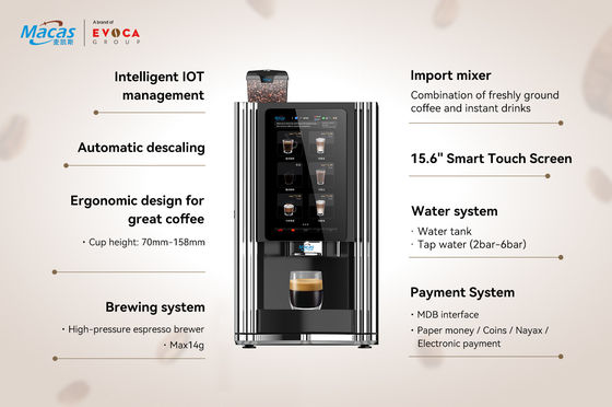 Bom preço. Aço inoxidável 304 máquina de venda de café espresso comercial 57kg on-line