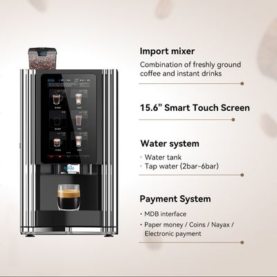 Bom preço. Máquina de venda de café de feijão para xícara 220V / 50-60Hz comercial com tela sensível ao toque on-line