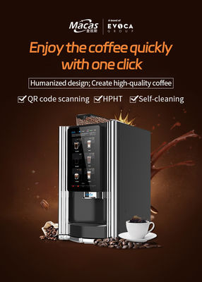 Máquina comercial de venda de café com tela sensível ao toque
