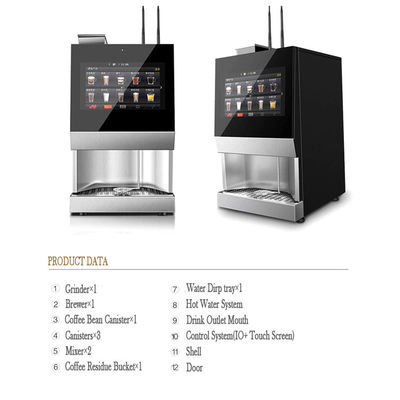 Bom preço. Display LCD Screen Máquina de venda de cappuccino prateado 57 Kg Pagamento com cartão de débito on-line