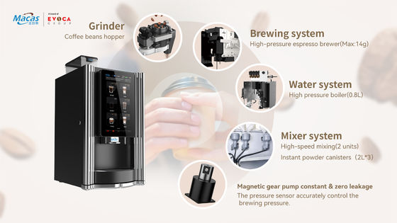 Bom preço. Máquina automática de venda de café 220V 2000W com tela sensível ao toque de 15,6 polegadas on-line